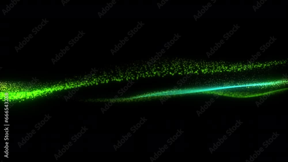 Poster 4k video. neon particles background. 3d render. abstract art animation. futuristic sci-fi intro. sea