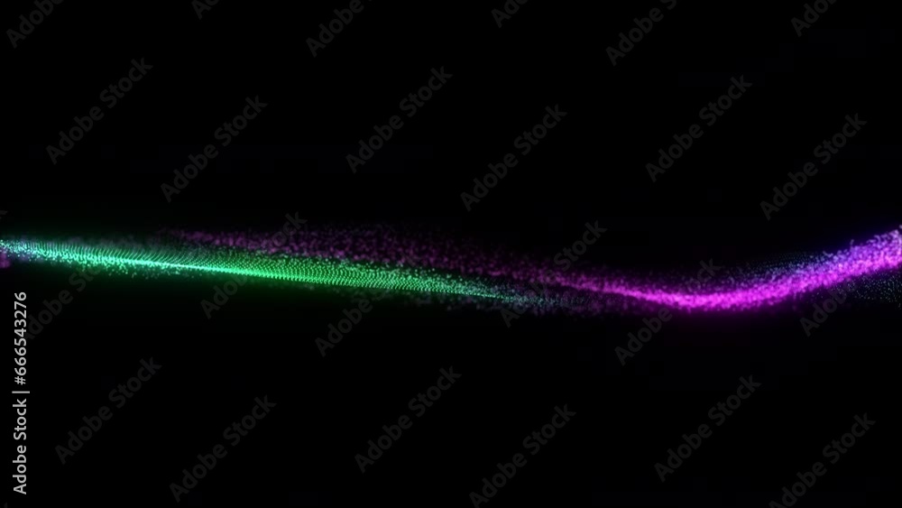 Aufkleber 4k video. neon particles background. 3d render. abstract art animation. futuristic sci-fi intro. sea
