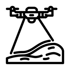 environmental survey drone line icon vector. environmental survey drone sign. isolated contour symbol black illustration