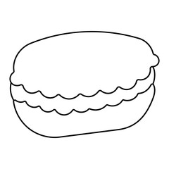 macaroon line france sweet cafe icon element
