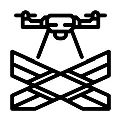 traffic monitoring drone line icon vector. traffic monitoring drone sign. isolated contour symbol black illustration