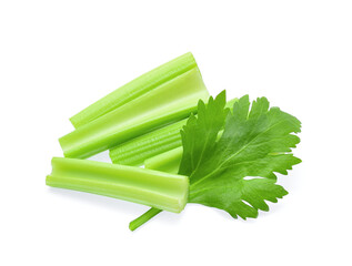fresh celery isolated on white background