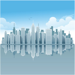 city skyline background vector