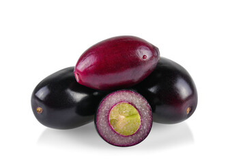 Jambolan plum or Java plum isolated on white background