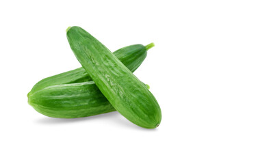 mini cucumbers isolated on white background