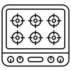 Editable design icon of gas stove 