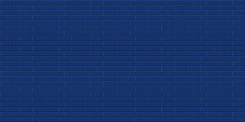Dark blue brick wall background, Abstract geometric seamless pattern design, Vector illustration