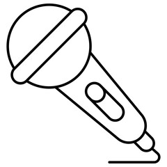 Icon of singing mic in flat design