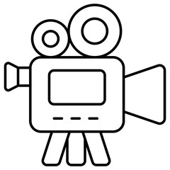 A linear design icon of video camera 