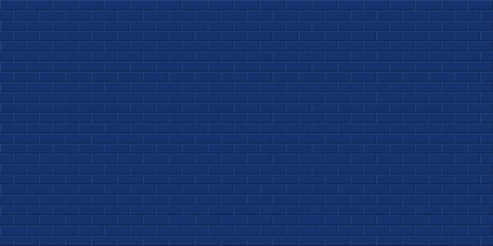 Dark blue brick wall background, Abstract geometric seamless pattern design, Vector illustration