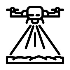 surveying drone line icon vector. surveying drone sign. isolated contour symbol black illustration