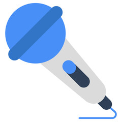         Icon of singing mic in flat design