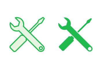 Repair tools icon set. tool icon vector. setting icon vector. Wrench and screwdriver. support, Service