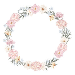 round wreath with pink flowers