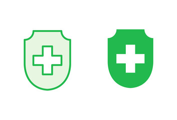 Fototapeta premium Health insurance icon set. Insurance health document icon