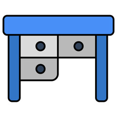 Premium download icon of drawer table