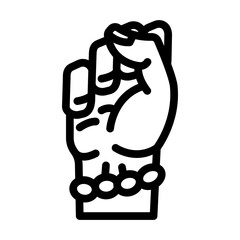 woman power fist feminism line icon vector. woman power fist feminism sign. isolated contour symbol black illustration