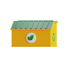 3d recycle bin Green ecology icon, renewable, go green.