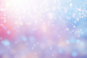 Fototapeta premium a blurry photo of snow flakes on a blue and pink background. generative ai