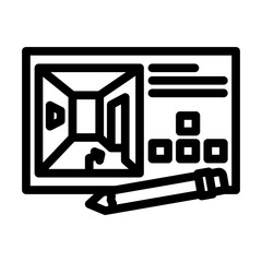 concept design game development line icon vector. concept design game development sign. isolated contour symbol black illustration