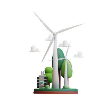 wind energy generator .3d turbine Green Energy icon, Clean Energy, Environmental Alternative renewable Energy.