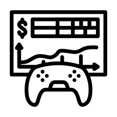monetization game development line icon vector. monetization game development sign. isolated contour symbol black illustration