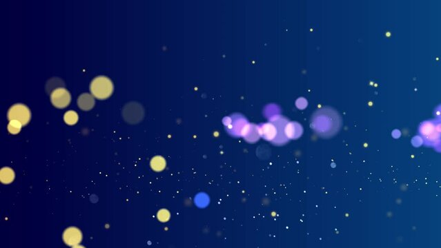 Dreamy bokeh and particles on navy blue gradient . Dreamy abstract background suitable for a variety of projects. Part of a small series.