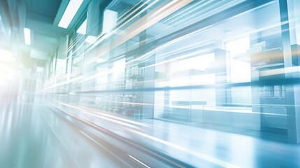 Blurred background of a pharmacy store. Pharmacist and medicine concept.