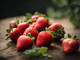 Fresh strawberries harvested from the plantation
