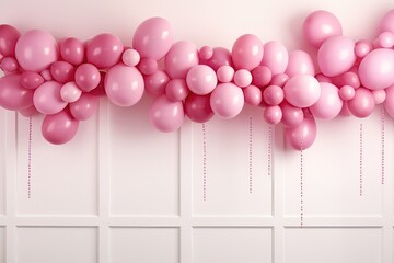 Pink Balloons On A Wall
