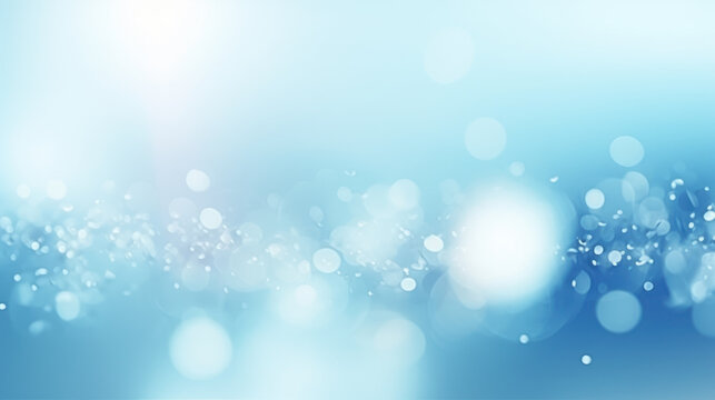 Blue blurred lights winter background,holiday backdrop.AI Generative