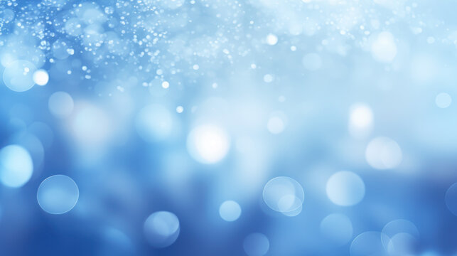 Blue blurred lights winter background,holiday backdrop.AI Generative