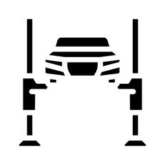 car lift mechanic glyph icon vector. car lift mechanic sign. isolated symbol illustration
