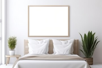 A Room With A Bed And A White Frame