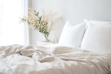 Bedroom With White Bedding And Lace Accents In Natural Light