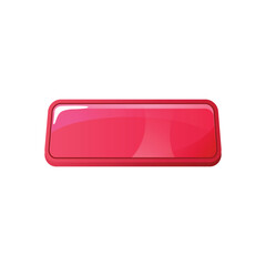 Vector pink game button, square frame for user ui menu interface, options and selection glossy board, panel settings