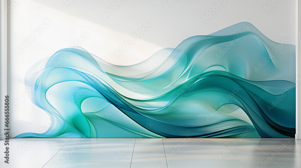 Poster abstract background of wavy shapes and waves. generative ai