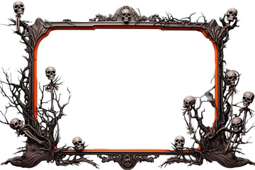 Empty halloween frame with pumpkins with for text copy.