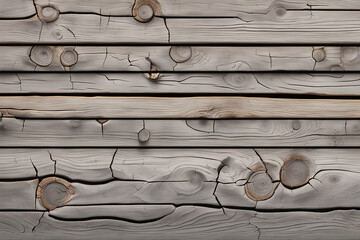 Old rotten wood background with peeling gray paint and weather cracks - Generative AI