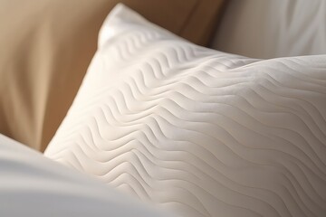Fototapeta na wymiar Detailed Closeup Of Contemporary Bedroom Pillow