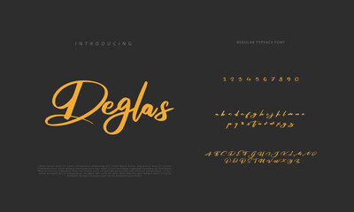 Handwritten Script font. Hand drawn brush style modern calligraphy cursive typeface. Hand Lettering and Custom Typography alphabet for Designs: Logo, Greeting Cards, Poster. Vector Brush type set.
