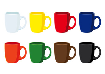 coffee cup multi color on white background illustration vector