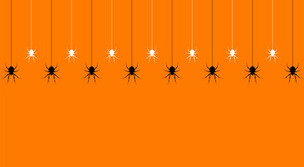 Hanging spiders background. Background for Halloween.