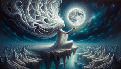 Selene's Silvery Serenade: Moonlit Whispers of the Greek Mythology Goddess of the Moon.