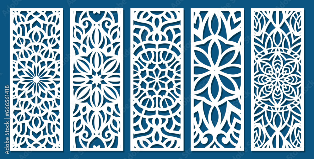 Wall mural laser cut panel, geometric islamic pattern. cnc cutting, wall art, home interior decor, room privacy