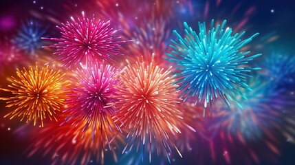  a bunch of fireworks that are in the sky with colors.  generative ai - obrazy, fototapety, plakaty