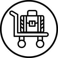 Vector Design Luggage Cart Icon Style