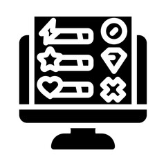 user interface design game development glyph icon vector. user interface design game development sign. isolated symbol illustration