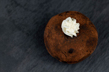 chocolate cake potatoes on the table