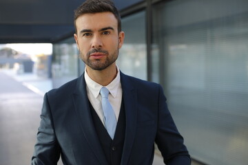 Fototapeta premium Powerful looking businessman with arrogant vibes 